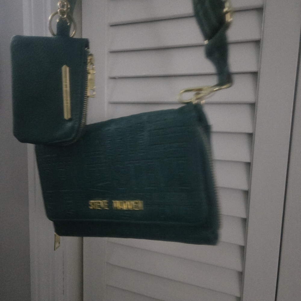 Steve Madden Teal Crossbody Bag with Gold Accents